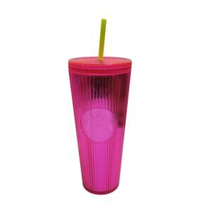Starbucks Iridescent Double Walled Magenta Bling Cold Cup 24oz 2625-3M10
